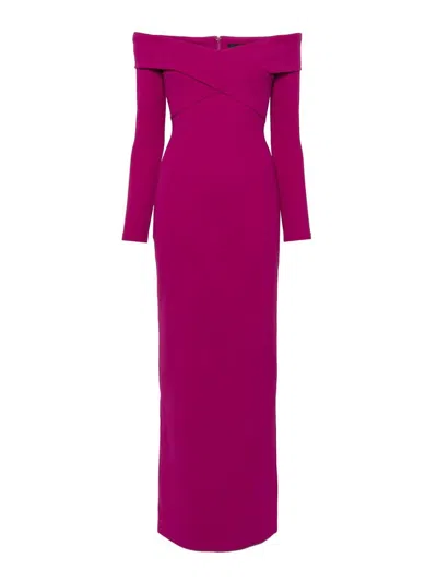 Solace London The Galia Maxi Dress In Fuchsia