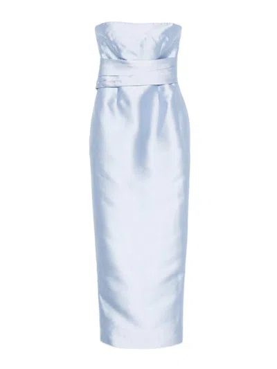 Solace London Vestido Largo - Azul Claro In Blue