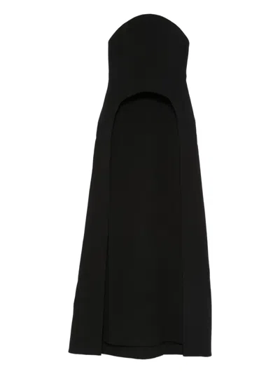 Solace London Vi Strapless Maxi Dress In Black