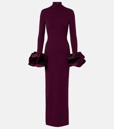 Solace London Viviana Ruffled Gown In Purple