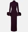 Solace London Viviana Satin-trimmed Gown In Purple