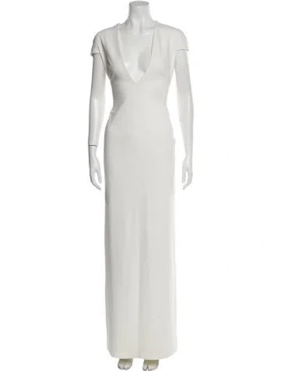 Pre-owned Solace London V-neck Long Dress In Neutral