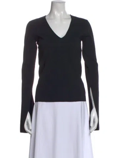 Pre-owned Solace London V-neck Long Sleeve Top In Black