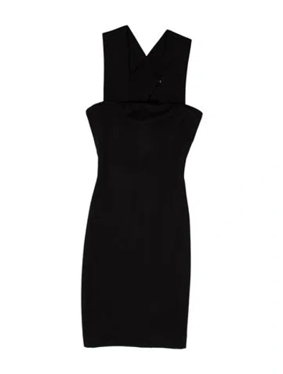 Pre-owned Solace London V-neck Mini Dress In Black