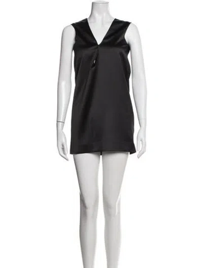 Pre-owned Solace London V-neck Mini Dress In Black