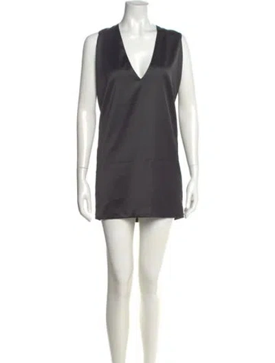 Pre-owned Solace London V-neck Mini Dress In Green