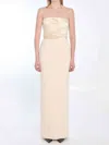 Solace London Afra Long Dress In Cream