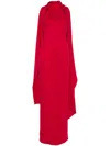 Solace London 'emerson' Red Sleeveless Long Dress With Halterneck And Attatched Scarf On The Rear In Nero