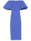 Solace London Lora Midi Dress In Blue