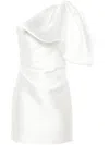 Solace London Hayes One-shoulder Satin-twill Mini Dress In White