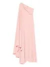 Solace London Yazmin One-shoulder Ruffled Maxi Dress In Pink