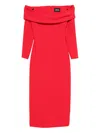 Solace London Yuni Off-shoulder Midi Dress In Red