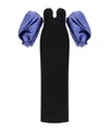Solace London Strapless Karina Maxi Dress With Removable Puff Sleeve In Black