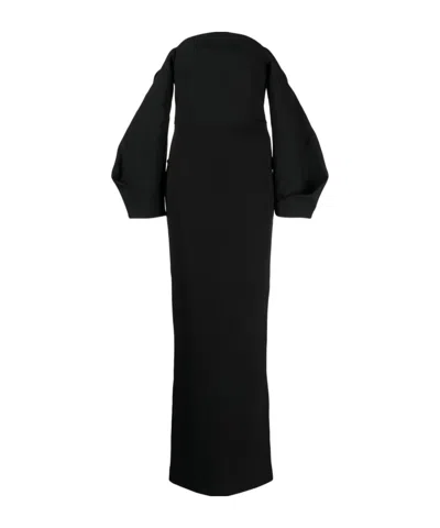 Solace London Lotta Off-shoulder Maxi Dress In Black ModeSens