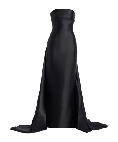 Solace London Tiffany Strapless Maxi Dress In Black