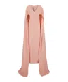 Solace London 'morgan' Pink Long Dress With V Neck And Rear Single Slit In Pink