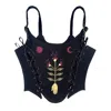 Solai Women's Black Herbarium Corset In Black