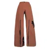 Solai Women's Brown Maplewood Hollow Trousers In Brown