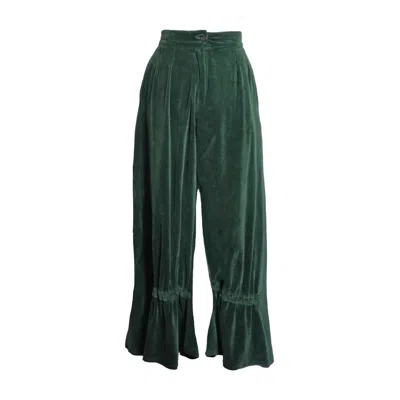 Solai Women's Green Mirage Velvet Bloomers