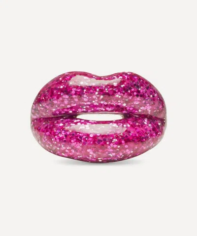 Solange Azagury-partridge Glitter Pink Hotlips Ring
