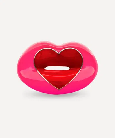 Solange Azagury-partridge Neon Love Heart Hotlips Ring In Multi