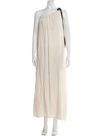 Pre-owned Solaqua Halterneck Long Dress In Neutrals