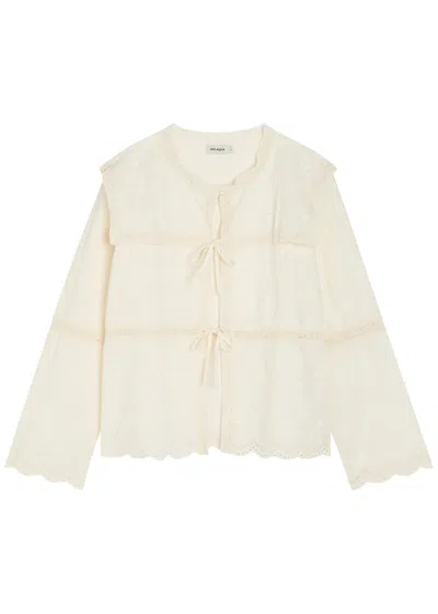 Solaqua Iris Embroidered Cotton Top In White