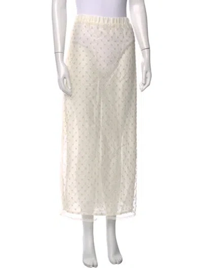 Pre-owned Solaqua Patterned Long Skirt In Neutrals