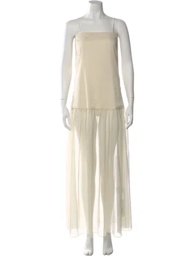 Pre-owned Solaqua Silk Dress In Neutral