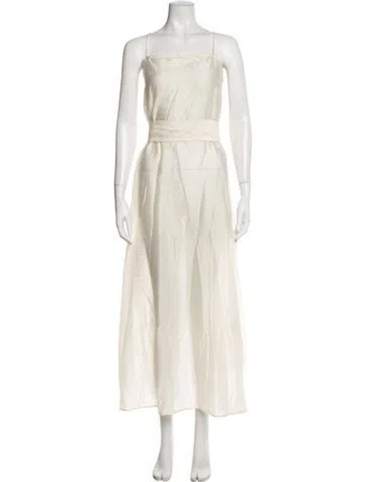 Pre-owned Solaqua Square Neckline Long Dress W/ Tags In Neutrals