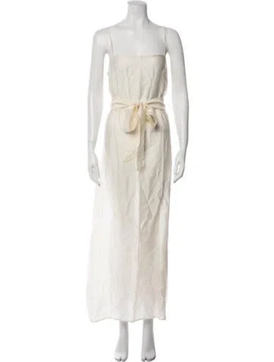 Pre-owned Solaqua Square Neckline Long Dress W/ Tags In Neutrals