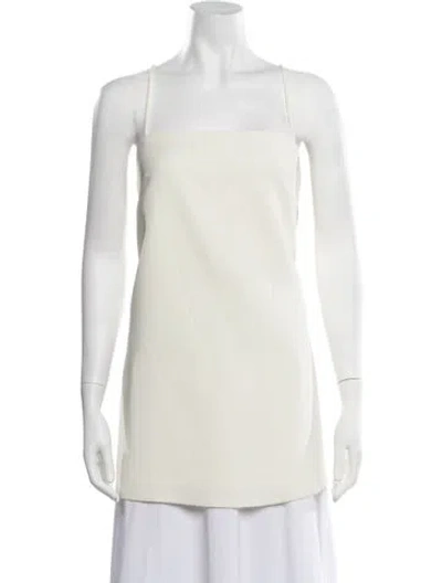 Pre-owned Solaqua Square Neckline Sleeveless Top In Neutrals