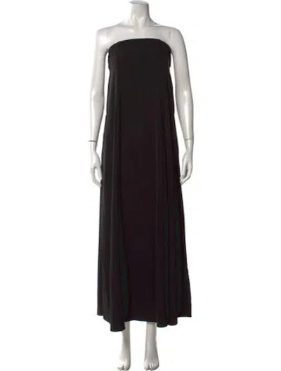 Pre-owned Solaqua Strapless Long Dress In Black