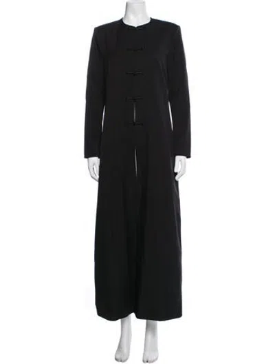 Pre-owned Solaqua Wool Coat W/ Tags In Black