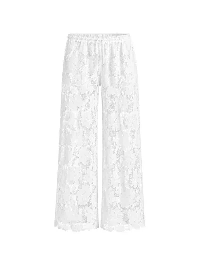 Solaqua Zara Floral-lace Trousers In White