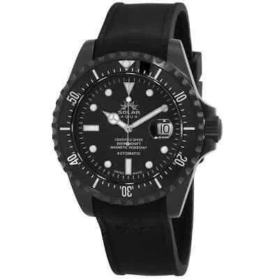 Pre-owned Solar Aqua Deep Bay Automatic Black Dial Men's Watch Sa0020.0011