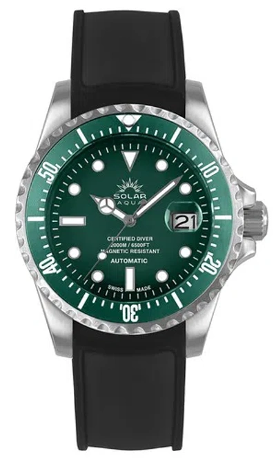 Pre-owned Solar Aqua Men's Sa0020.0004 Deep Bay 45mm Green Dial Automatic Watch