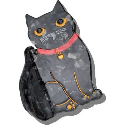 Solar Eclipse Black Cat Claw Clip In Gray