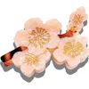 Solar Eclipse Cherry Blossom Claw Clip In Orange