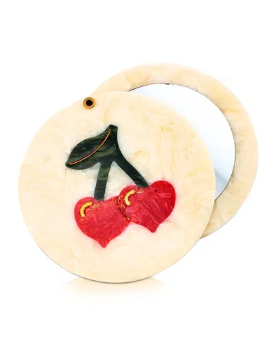 Solar Eclipse Compact Mirror - Cherry Hearts In Neutral