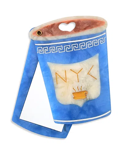 Solar Eclipse Compact Mirror - Nyc Coffee Cup In Blue