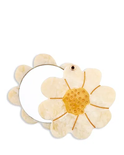 Solar Eclipse Compact Mirror - Vintage Daisy In Neutral