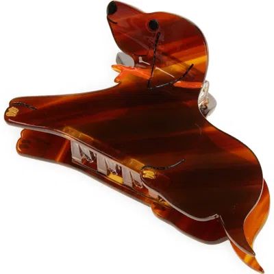 Solar Eclipse Dachshund Claw Clip In Brown