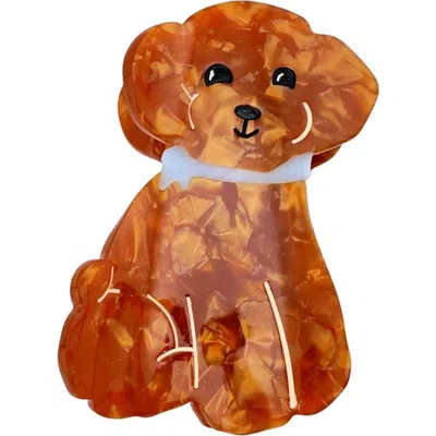 Solar Eclipse Doodle Puppy Claw Clip In Brown