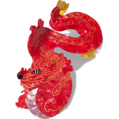 Solar Eclipse Dragon Hair Claw Clip In Red