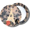 Solar Eclipse Eiffel Tower Hand Painted Compact Mirror In Brown