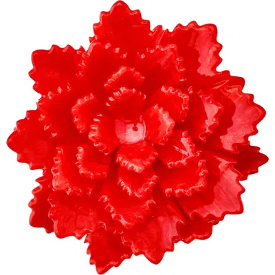 Solar Eclipse Gami Peony Flower Claw Clip In Red