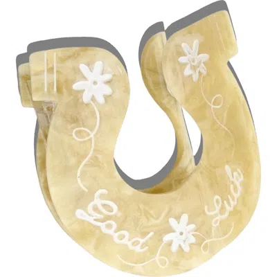 Solar Eclipse Good Luck Horseshoe Hair Claw Clip In Neutral