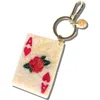 Solar Eclipse Hand Painted Ace Of Hearts Bag Charm In Multi