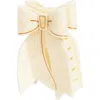 Solar Eclipse Hand-painted Bow Claw Clip In Yellow